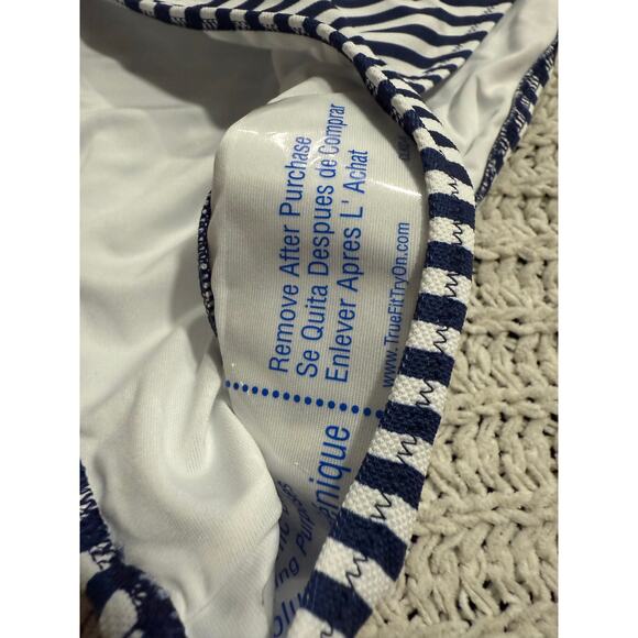 NWT VS PINK Bikini Scrunchie Triangle Top & Hi Waist Bottom Sz S Flamingo Stripe - Picture 11 of 16